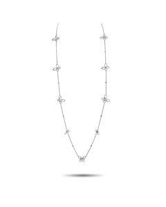 LB Exclusive 18K White Gold 5.0ct Diamond Long Butterfly Necklace