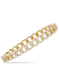 LB Exclusive 18K Yellow Gold 1.75 ct Diamond  Pave Chain Bangle Bracelet