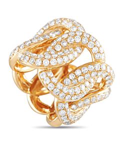 LB Exclusive 18K Yellow Gold 3.10ct Diamond Wide Band Ring