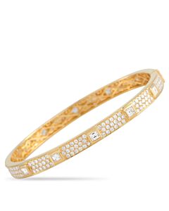 LB Exclusive 18K Yellow Gold 4.65 ct Diamond Bangle Bracelet