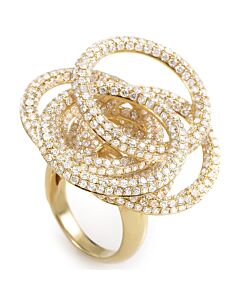 LB Exclusive 18K Yellow Gold Diamond Circles Ring CRR8130