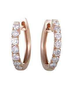LB Exclusive  .75ct Small 14K Rose Gold Diamond Hoop Earrings