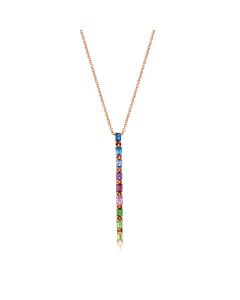 Le Vian Ladies Positivity Rainbow Necklaces set in 14K Strawberry Gold
