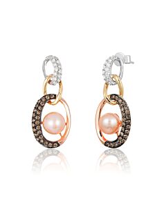 Le Vian Chocolatier Earrings Strawberry Pearls, Vanilla Diamonds, Chocolate Diamonds set in 14K Tri Color Gold YQQZ 17