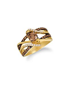 Le Vian Chocolatier Ring Chocolate Diamonds, Vanilla Diamonds set in 14K Honey Gold Ring Size 7 YQXV 12