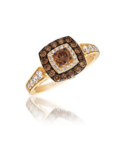 Le Vian Chocolatier Ring Chocolate Diamonds, Vanilla Diamonds set in 14K Honey Gold Ring Size 7 WJAY 32
