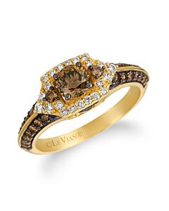 Le Vian Chocolatier Ring Chocolate Diamonds, Vanilla Diamonds set in 14K Honey Gold Ring Size 7 WJDR 21