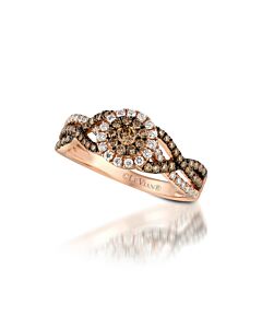 Le Vian Chocolatier Ring Chocolate Diamonds, Vanilla Diamonds set in 14K Strawberry Gold Ring Size 7 ZUIG 74