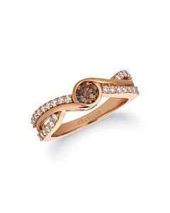 Le Vian Chocolatier Ring Chocolate Diamonds, Vanilla Diamonds set in 14K Strawberry Gold Ring Size 7 WJFP 51