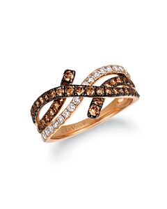 Le Vian Chocolatier Ring Chocolate Diamonds, Vanilla Diamonds set in 14K Strawberry Gold Ring Size 7 ZUIN 38
