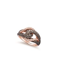 Le Vian Chocolatier Ring Chocolate Diamonds, Vanilla Diamonds set in 14K Strawberry Gold Ring Size 7 ZUEU 130