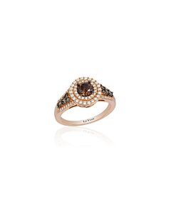 Le Vian Chocolatier Ring Chocolate Diamonds, Vanilla Diamonds set in 14K Strawberry Gold Ring Size 7 YQPQ 10
