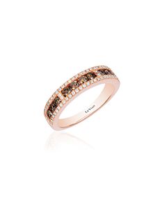Le Vian Chocolatier Ring Chocolate Diamonds, Vanilla Diamonds set in 14K Strawberry Gold Ring Size 7 WJAK 138