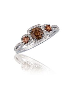 Le Vian Chocolatier Ring Chocolate Diamonds, Vanilla Diamonds set in 14K Vanilla Gold Ring Size 7 ZUHE 92