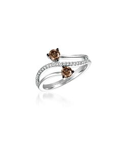 Le Vian Chocolatier Ring Chocolate Diamonds, Vanilla Diamonds set in 14K Vanilla Gold Ring Size 7 ZUNR 35