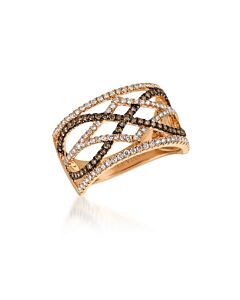 Le Vian Chocolatier Ring Vanilla Diamonds, Chocolate Diamonds set in 14K Strawberry Gold Ring Size 7 ZULU 13