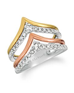 Le Vian Creme Brulee Ring Nude Diamonds set in 14K Tri Color Gold Ring Size 7 YRGI 15