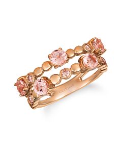 Le Vian Creme Brulee Ring Peach Morganite, Nude Diamonds set in 14K Strawberry Gold Ring Size 7 WJGT 30