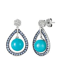 Le Vian Ladies Robins Egg Blue Turquoise Earrings set in 14K Vanilla Gold