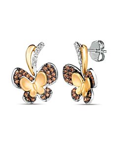 Le Vian Ladies Butterfly Away Earrings set in 14K Two Tone Gold