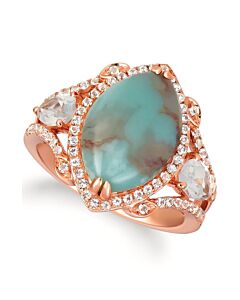 Le Vian Ladies Aquaprase Turquoise Ring set in 14K Strawberry Gold