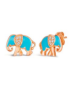Le Vian Ladies Beautiful Creatures - Elephant Earrings set in 14K Strawberry Gold