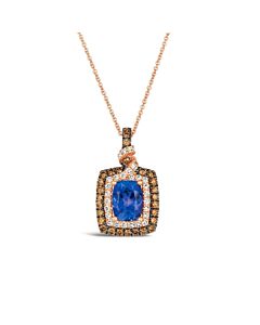 Le Vian Ladies Blueberry Tanzanite Necklaces in 14K Strawberry Gold
