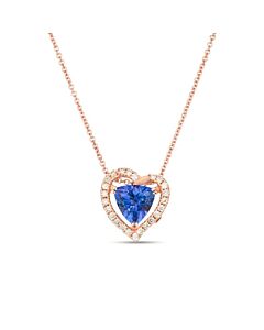 Le Vian Ladies Blueberry Tanzantine Heart Collection Necklaces set in 14K Strawberry Gold