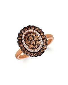 Le Vian Ladies Chocolate And Strawberry Clusters Rings set in 14K Strawberry Gold