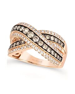 Le Vian Ladies Chocolate And Strawebrry Gladiator Collection Rings set in 14K Strawberry Gold