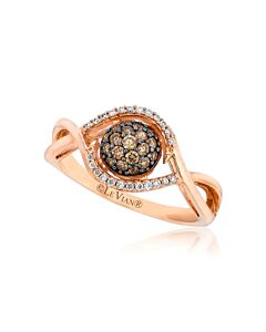Le Vian Ladies chocolate cluster Ring set in 14K Strawberry Gold