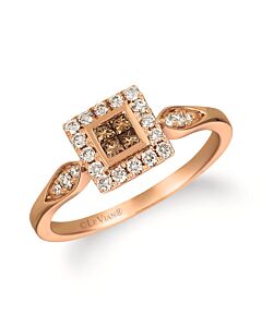 Le Vian Ladies Chocolate Cluster Ring set in 14K Strawberry Gold