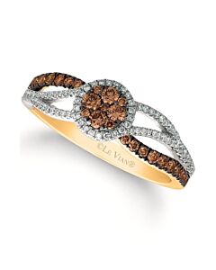 Le Vian Ladies Chocolate Cluster Rings in Two Tone Gold