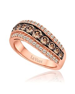 Le Vian Ladies Chocolate Diamond Bands Rings set in 14K Strawberry Gold