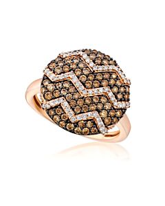 Le Vian Ladies Chocolate Diamond Pave Rings set in 14K Strawberry Gold