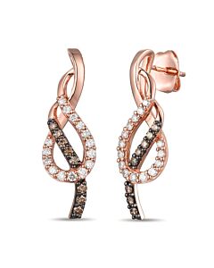 Le Vian Ladies Chocolate Diamonds Earrings set in 14K Strawberry Gold