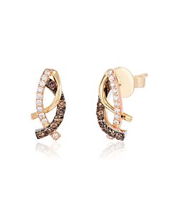 Le Vian Ladies Chocolate Diamonds Earrings set in 14K Tri Color Gold