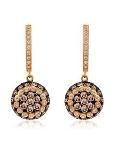 Le Vian Ladies Chocolate Diamonds Fashion Earrings in 14k Strawberry Gold