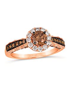 Le Vian Ladies Chocolate Diamonds Solitaire Rings set in 14K Strawberry Gold