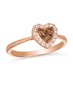 Le Vian Ladies Chocolate Heart Rings set in 14K Strawberry Gold