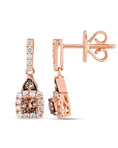 Le Vian Ladies Chocolate Solitaire Earrings set in 14K Strawberry Gold