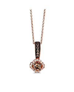Le Vian Ladies Chocolate Solitaire Necklaces in 14K Strawberry Gold