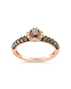 Le Vian Ladies Chocolate Solitaire Rings set in 14K Strawberry Gold
