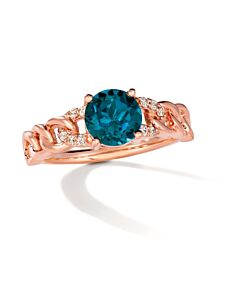 Le Vian Ladies Deep Sea Blue Topaz Collection Rings set in 14K Strawberry Gold