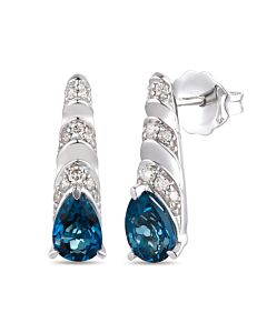 Le Vian Ladies Deep Sea Blue Topaz Earrings set in 14K Vanilla Gold