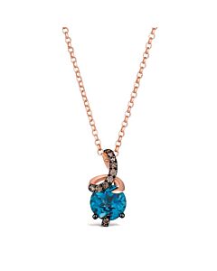 Le Vian Ladies Deep Sea Blue Topaz Necklaces set in 14K Strawberry Gold