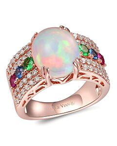Le Vian Ladies Neopolitan Opal Ring set in 14K Strawberry Gold