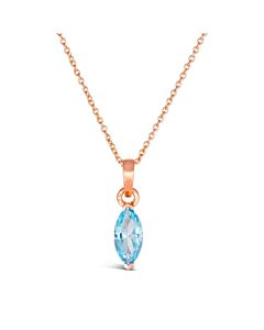 Le Vian Ladies Ocean Blue Topaz Necklaces set in SLV Strawberry Gold