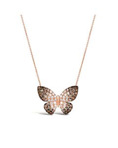 Le Vian Ladies Ombre Butterfly Away Necklace set in 14K Strawberry Gold