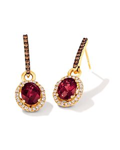 Le Vian Ladies Raspberry Rhodolite Earrings set in 14K Honey Gold